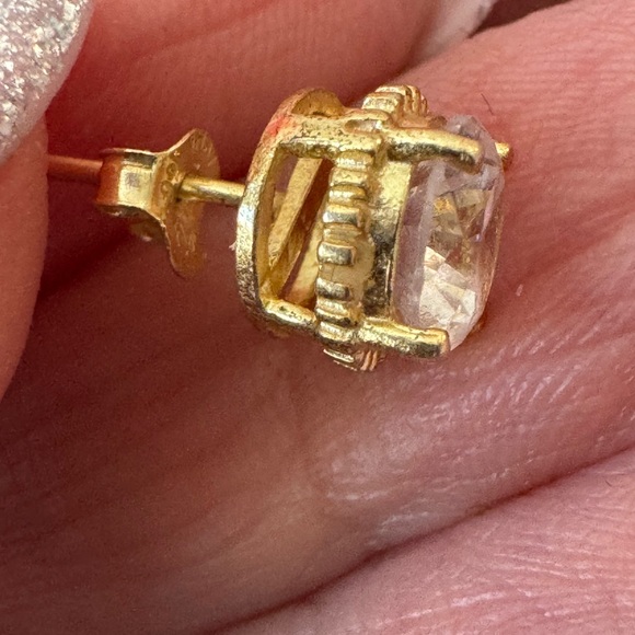 Freida Rothman 925 Sterling Silver Gold plated stud Earrings - Picture 3 of 6